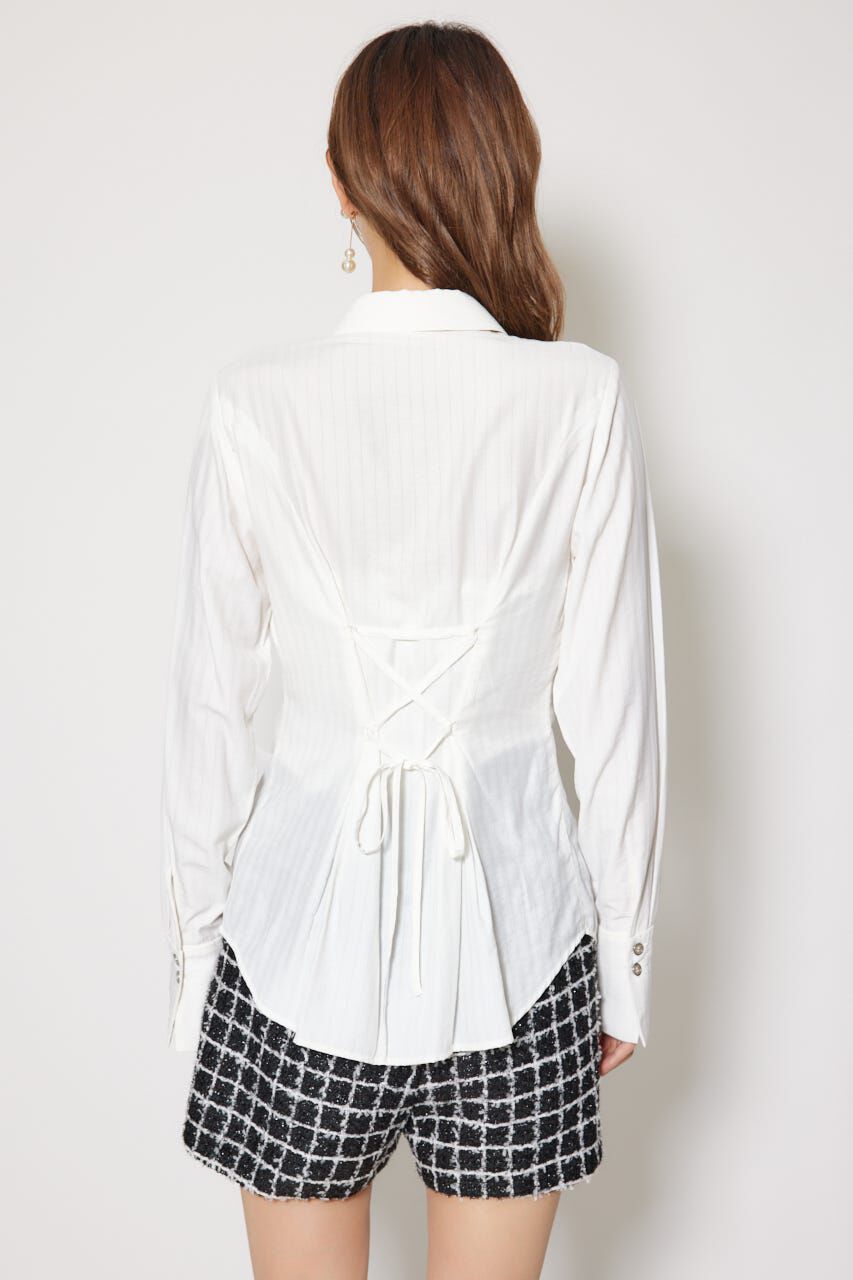 rienda「ウエストシェイプボウタイシャツ」|シャツ・ブラウス|