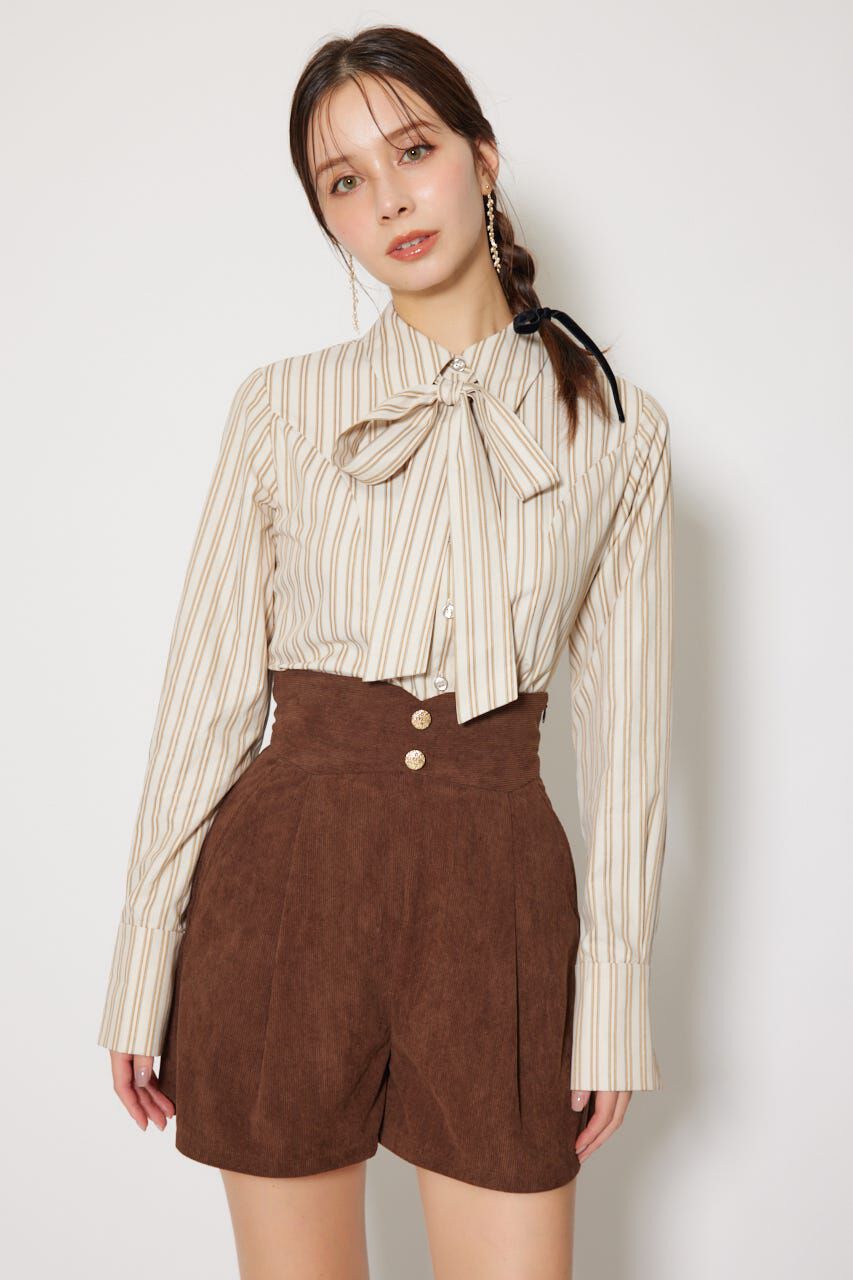 rienda「ウエストシェイプボウタイシャツ」|シャツ・ブラウス|