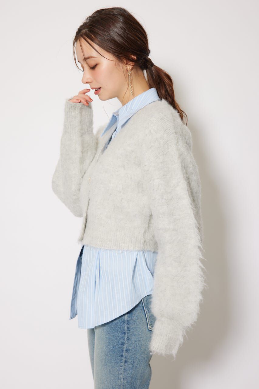 rienda「W faceシャギーニットカーディガン」|カーディガン|