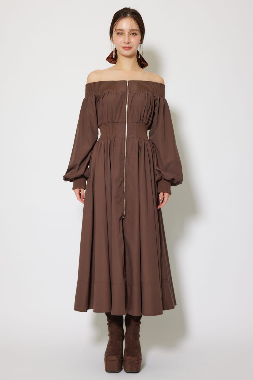 rienda「MA-1オフショルロングスリーブワンピース」|ワンピース|