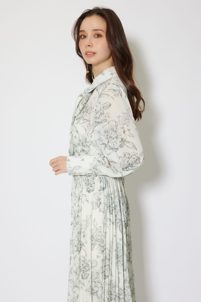 rienda「ラインフラワーボウタイワンピース」|ワンピース|