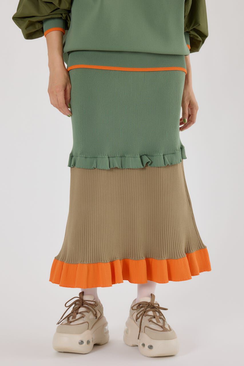 RODEO CROWNS「A-LIGHT フリル切替ニットスカート」|スカート|