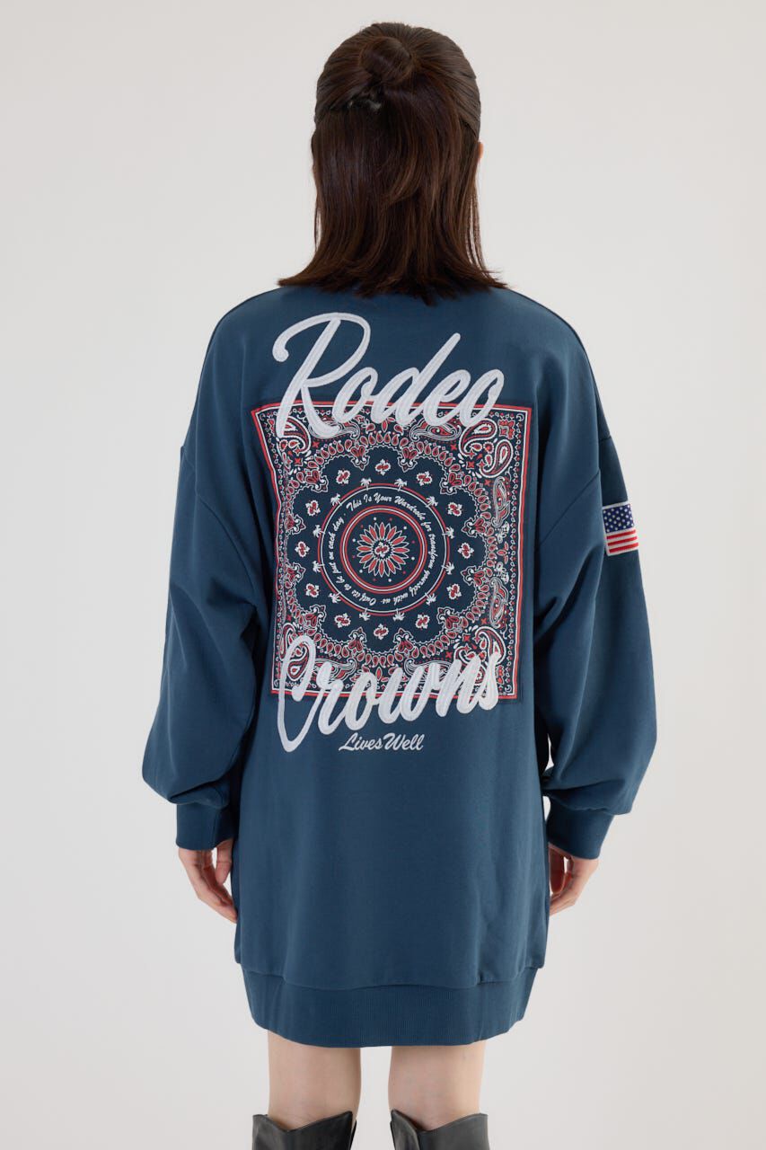 RODEO CROWNS「バンダナパッチスウェットワンピース」|ワンピース|