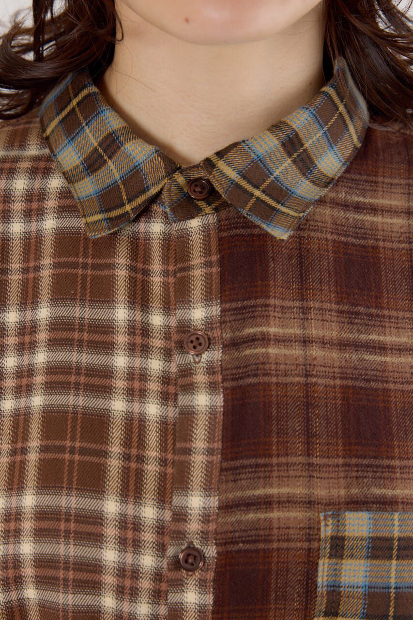 RODEO CROWNS「パッチワークチェックシャツ」|シャツ・ブラウス|