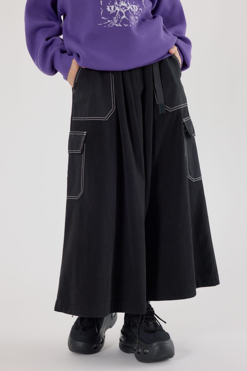 RODEO CROWNS「テープベルト異素材切替カーゴスカート」|スカート|