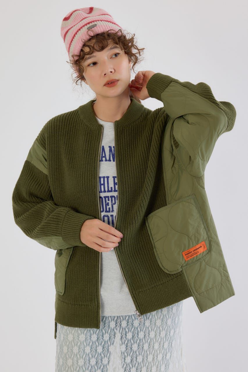 RODEO CROWNS「キルトドッキングニットブルゾン」|カーディガン|KHA