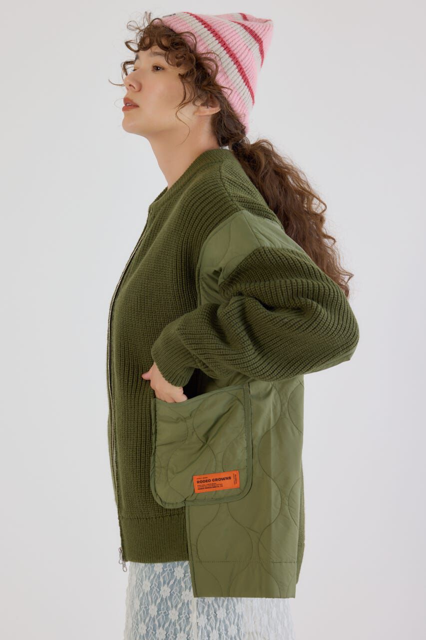 RODEO CROWNS「キルトドッキングニットブルゾン」|カーディガン|