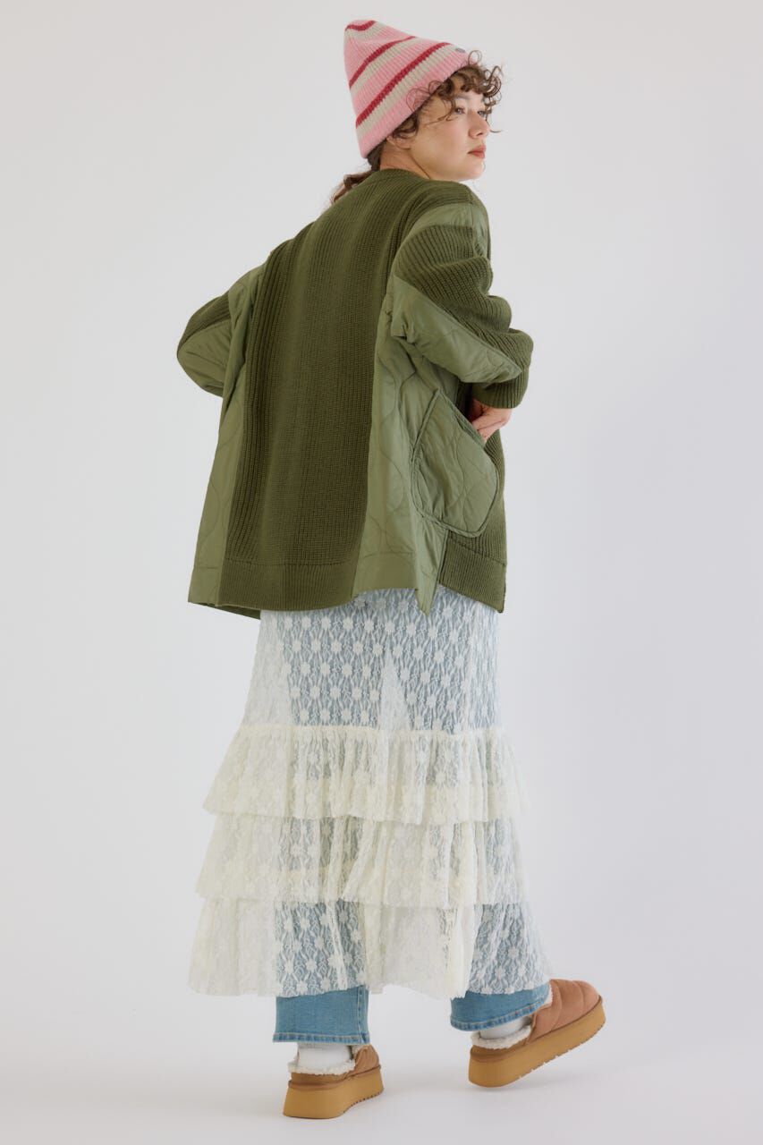 RODEO CROWNS「キルトドッキングニットブルゾン」|カーディガン|