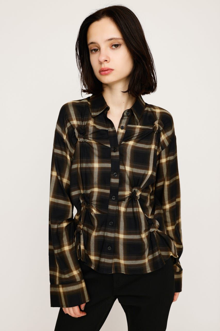 SLY「CHECK KNOT DETAIL シャツ」|シャツ・ブラウス|M/YEL7
