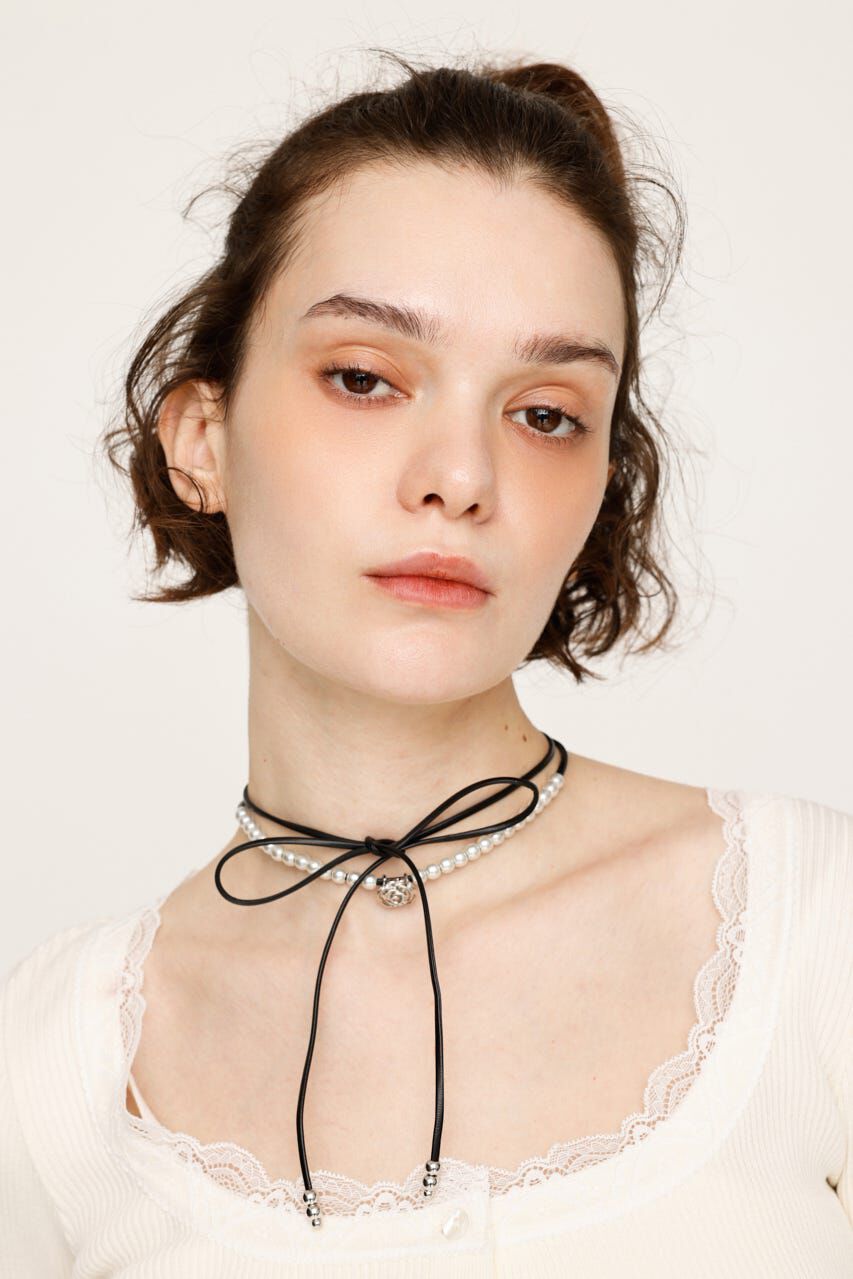 SLY「ROSE F／PEARL チョーカー」|ネックレス|WHT