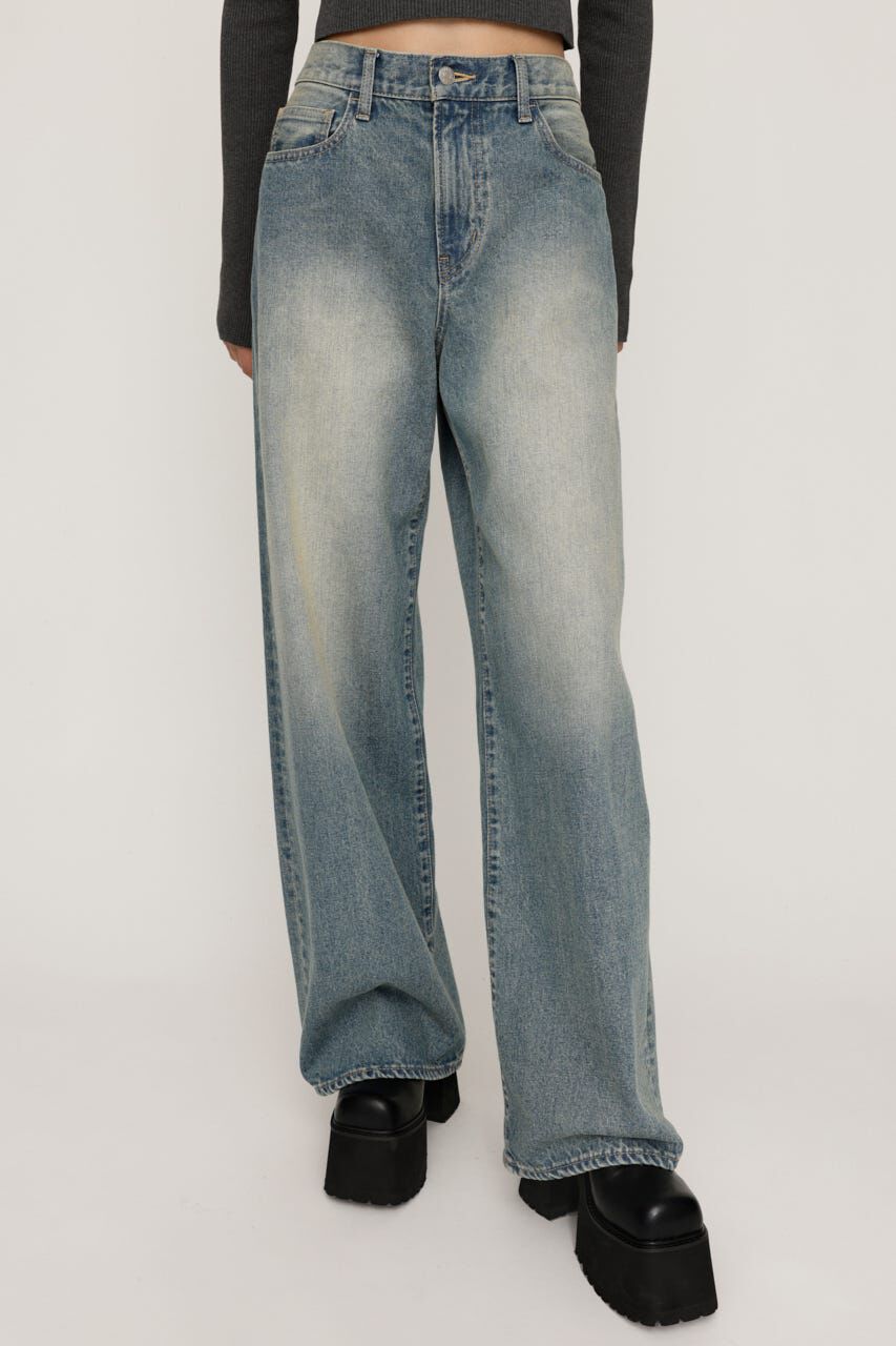 SLY「LAYERED STRAIGHT DENIM パンツ」|デニム|