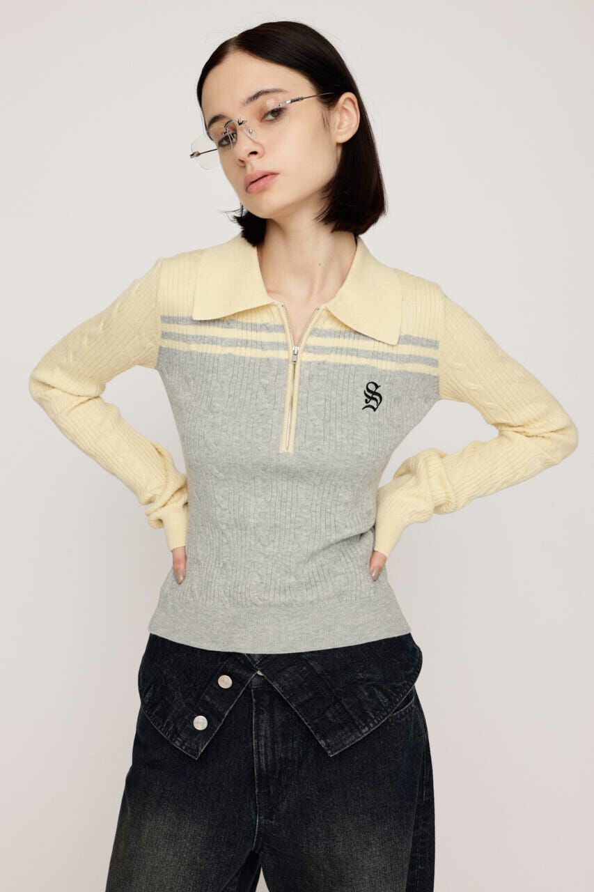 SLY「CABLE COLLAR KNIT トップス」|ニット・セーター|