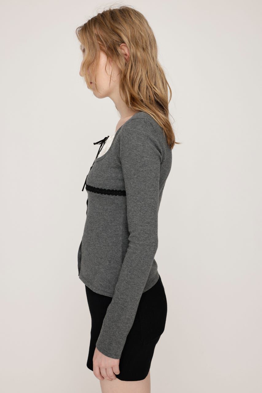 SLY「LACE DOCKING KNIT トップス」|ニット・セーター|