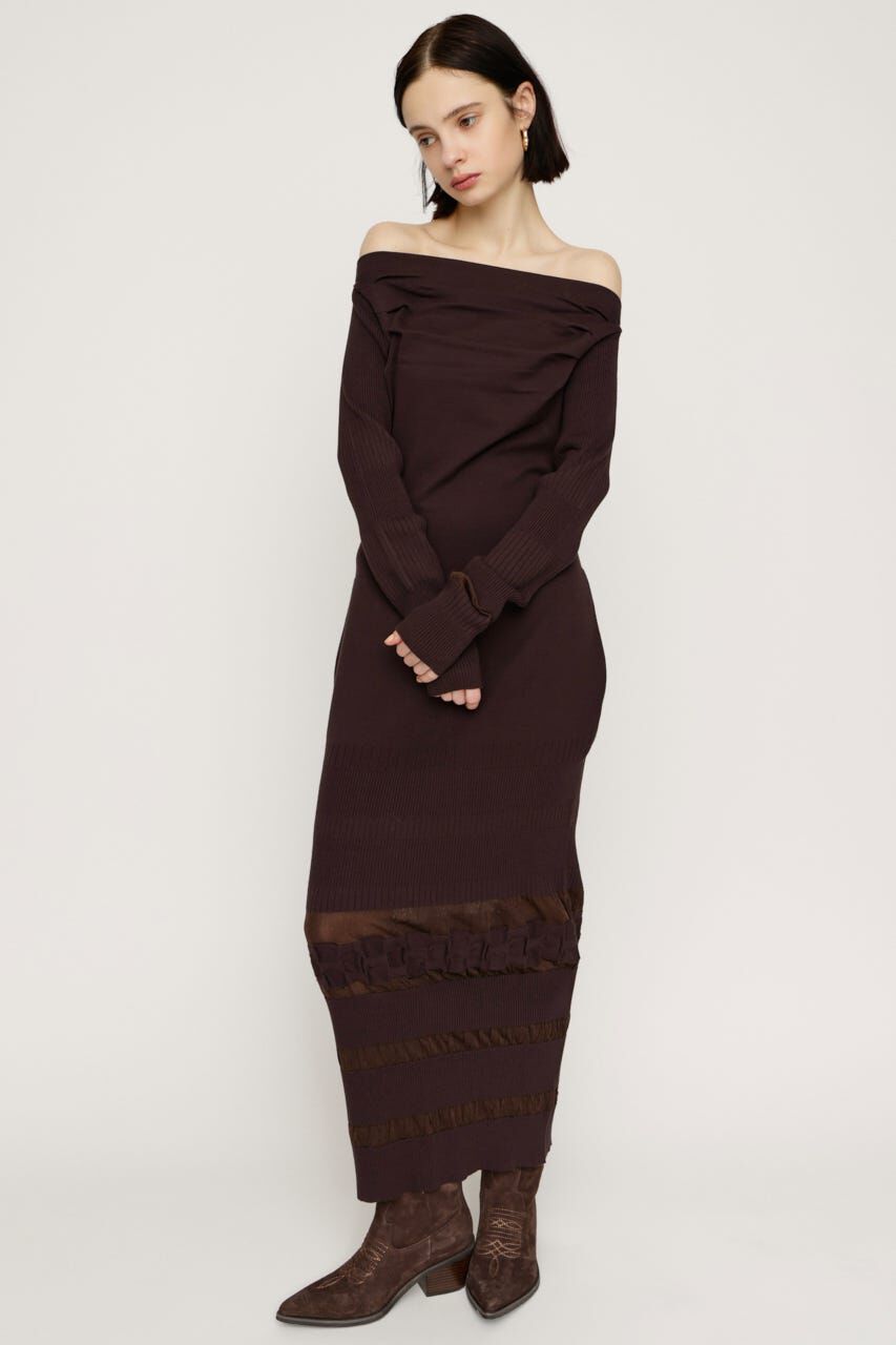 SLY「OFF SHOULDER KNIT ワンピース」|ワンピース|