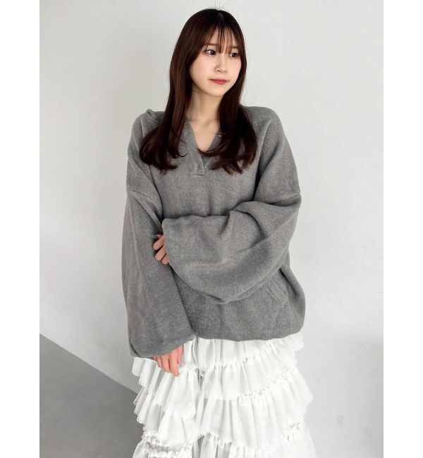 dazzlin「【吉田朱里】リラックスニットフーディ」|パーカー|