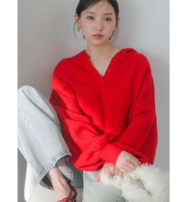 dazzlin「【吉田朱里】リラックスニットフーディ」|パーカー|