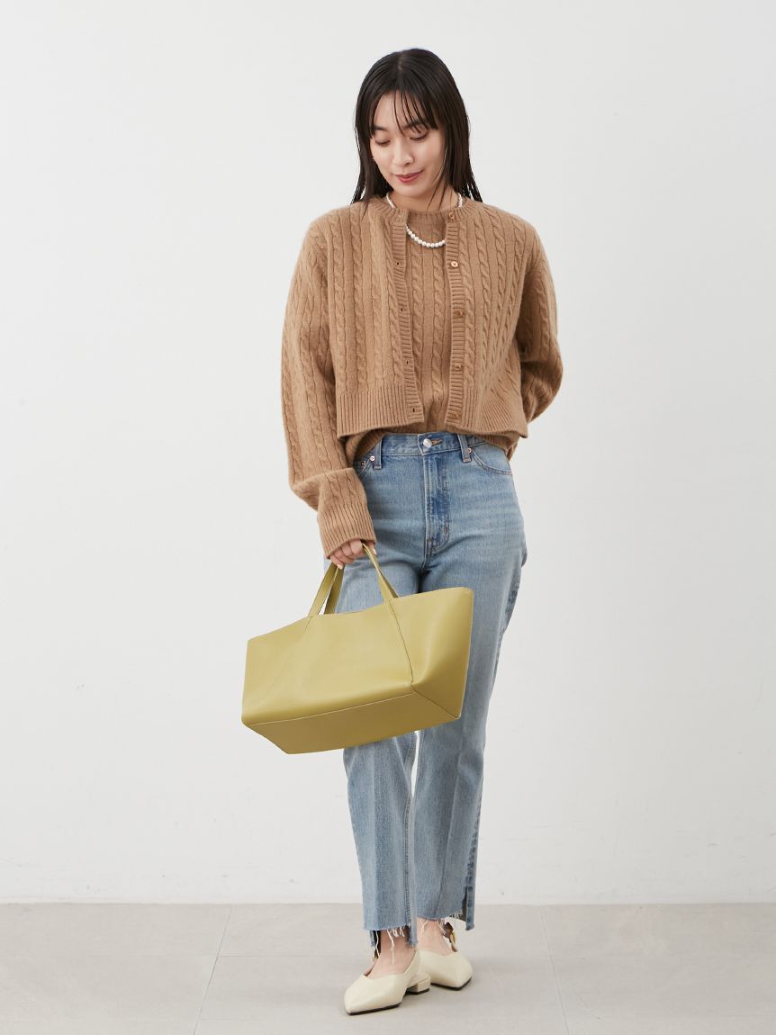 Mila Owen「【セットアップ対応】カシミヤタッチケーブルニットカーディガン」|カーディガン|