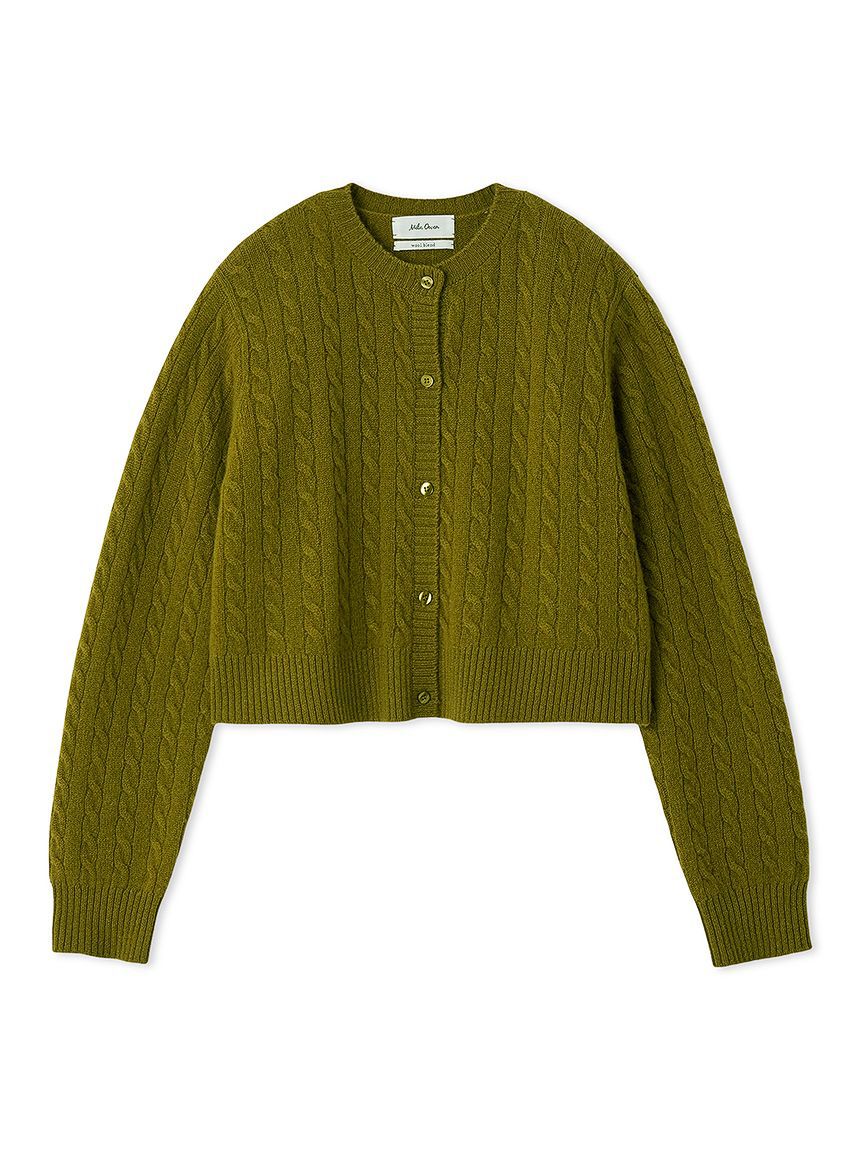 Mila Owen「【セットアップ対応】カシミヤタッチケーブルニットカーディガン」|カーディガン|