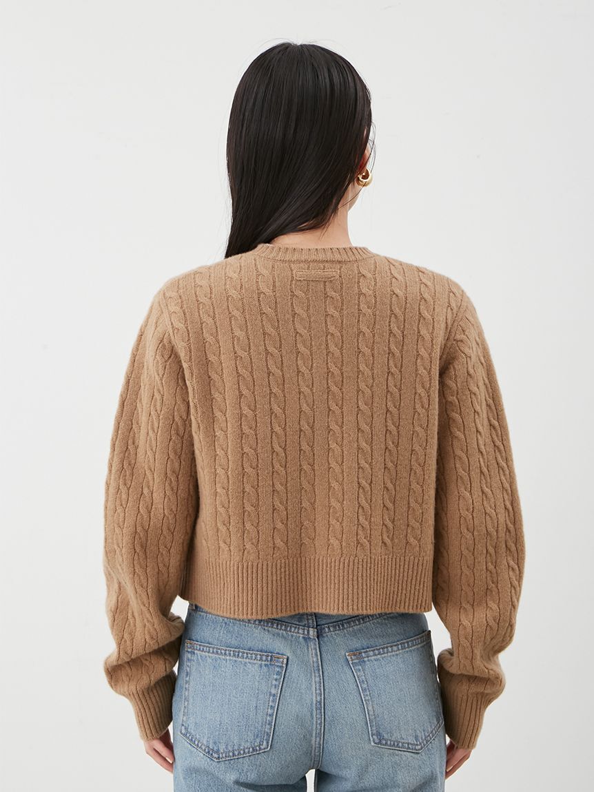 Mila Owen「【セットアップ対応】カシミヤタッチケーブルニットカーディガン」|カーディガン|