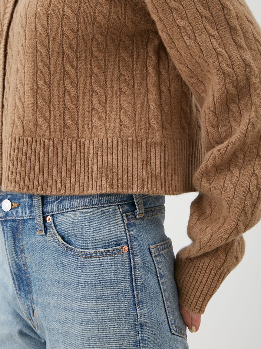 Mila Owen「【セットアップ対応】カシミヤタッチケーブルニットカーディガン」|カーディガン|