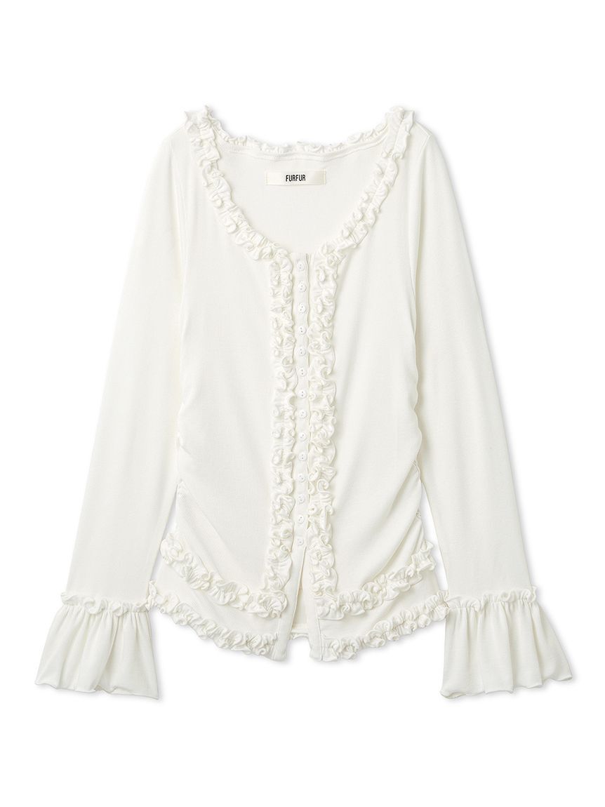 FURFUR「【WEB限定カラー】フリルカーディガン」|カーディガン|