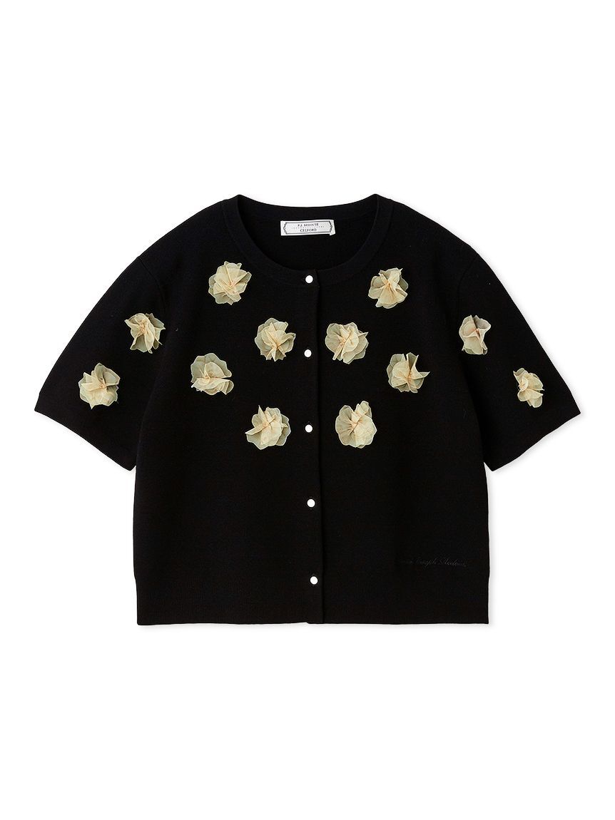 CELFORD「【CELFORD&times;P.J. REDOUTEコラボ】 モチーフカーディガン」|カーディガン|BLK