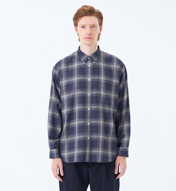 MACKINTOSH PHILOSOPHY「長袖オーバーサイズボタンダウンシャツ オンブレチェック」|シャツ・ブラウス|