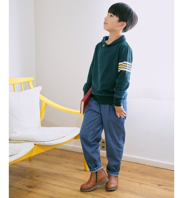 ikka kids「コンチョボタンショール襟トレーナー（120~160cm）」|Tシャツ・カットソー|