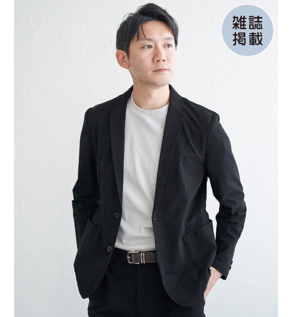 IKKA LOUNGE「【雑誌MonoMax4月号掲載】GOKUラクワークソッカンカノコJKT」|テーラードジャケット|ブラック