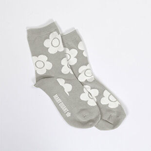 MARY QUANT「ビッグデイジーパターン ソックス」|ソックス|グレー