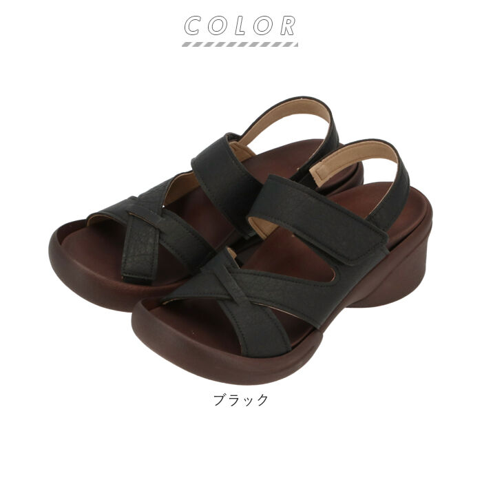 BACKYARD FAMILY「サンダル レディース 履きやすい 通販 歩きやすい おしゃれ ブラック 黒 幅広 甲高 ブランド」|サンダル|