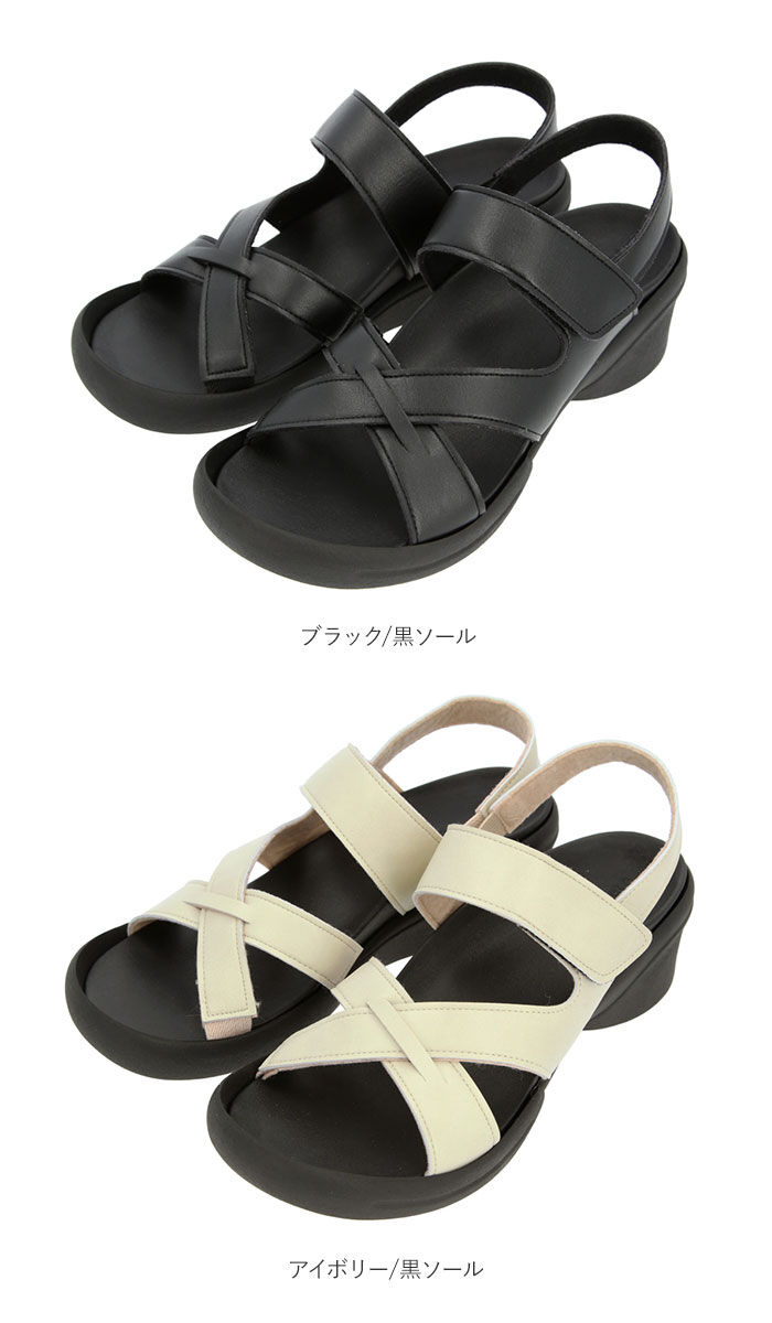 BACKYARD FAMILY「サンダル レディース 履きやすい 通販 歩きやすい おしゃれ ブラック 黒 幅広 甲高 ブランド」|サンダル|