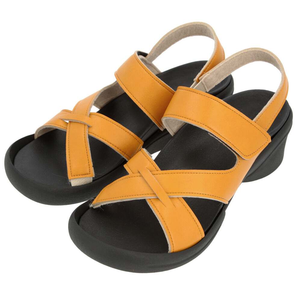 BACKYARD FAMILY「サンダル レディース 履きやすい 通販 歩きやすい おしゃれ ブラック 黒 幅広 甲高 ブランド」|サンダル|オレンジ3