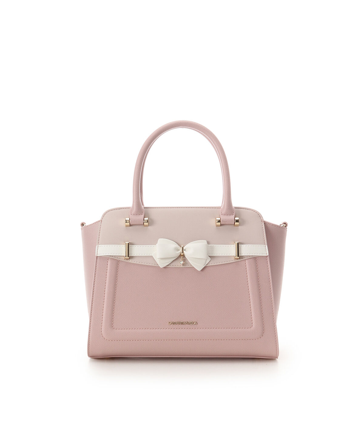 Samantha Vega「バイカラーアクセントリボンハンドバッグ」|ハンドバッグ|ピンク