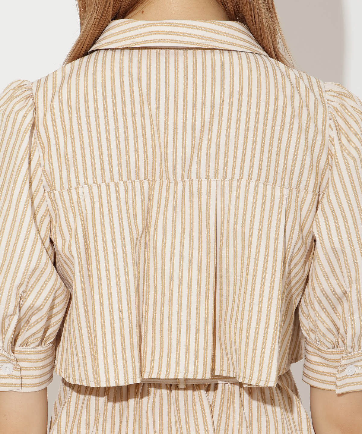 アンドクチュール「ビスチェ切替ストライプシャツワンピース」|ワンピース|