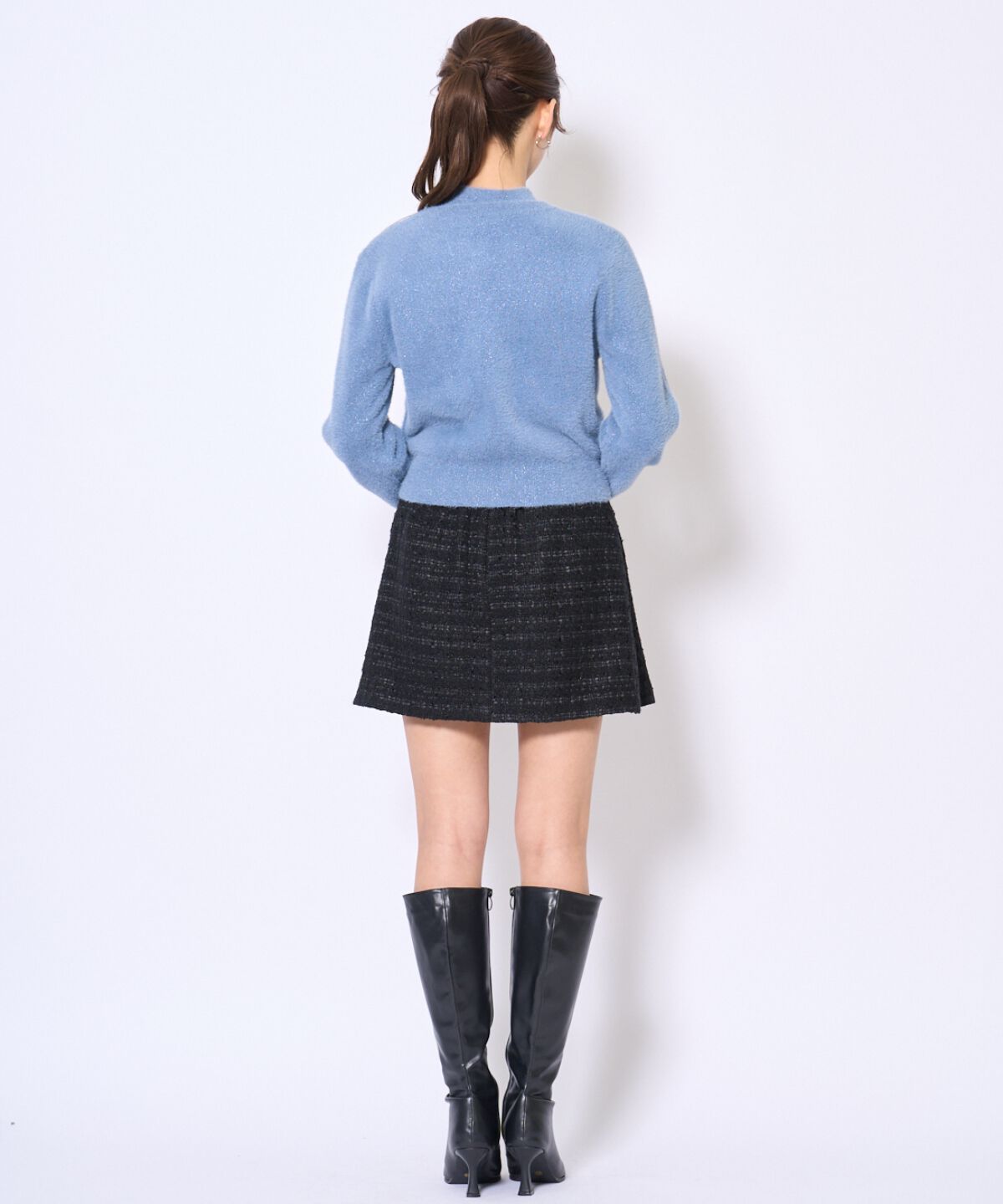 アンドクチュール「ラメフェザーニットアンサンブル」|カーディガン|