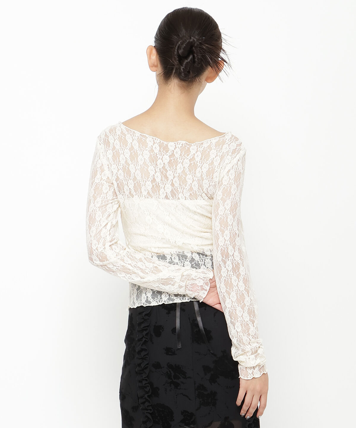 REDYAZEL「ローズブローチレーストップス」|Tシャツ・カットソー|