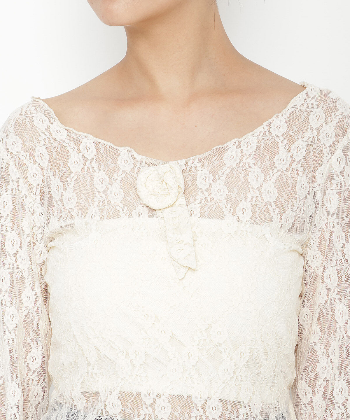 REDYAZEL「ローズブローチレーストップス」|Tシャツ・カットソー|