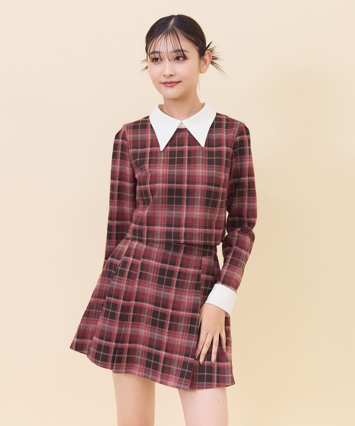 REDYAZEL「ネクタイチェックトップス」|シャツ・ブラウス|