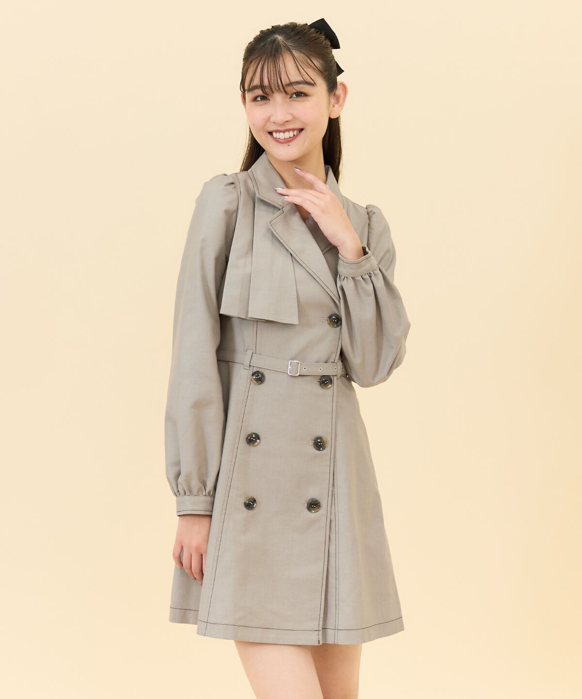 REDYAZEL「ダブルボタンジャケットミニワンピース」|ワンピース|ベージュ