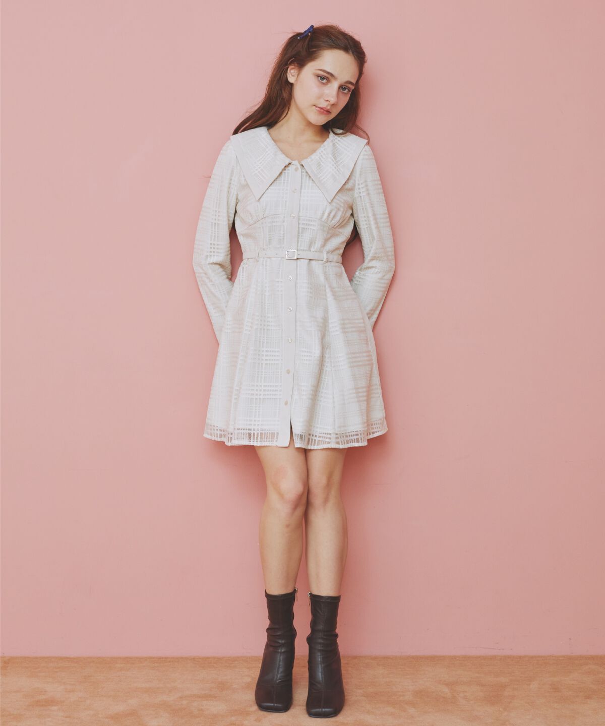 REDYAZEL「ビッグカラーレースミニワンピース」|ワンピース|