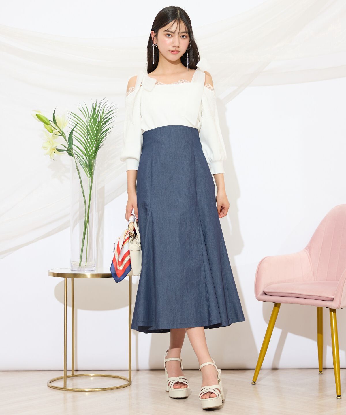 WILLSELECTION「バックリボンハイウエストフレアスカート」|フレア|