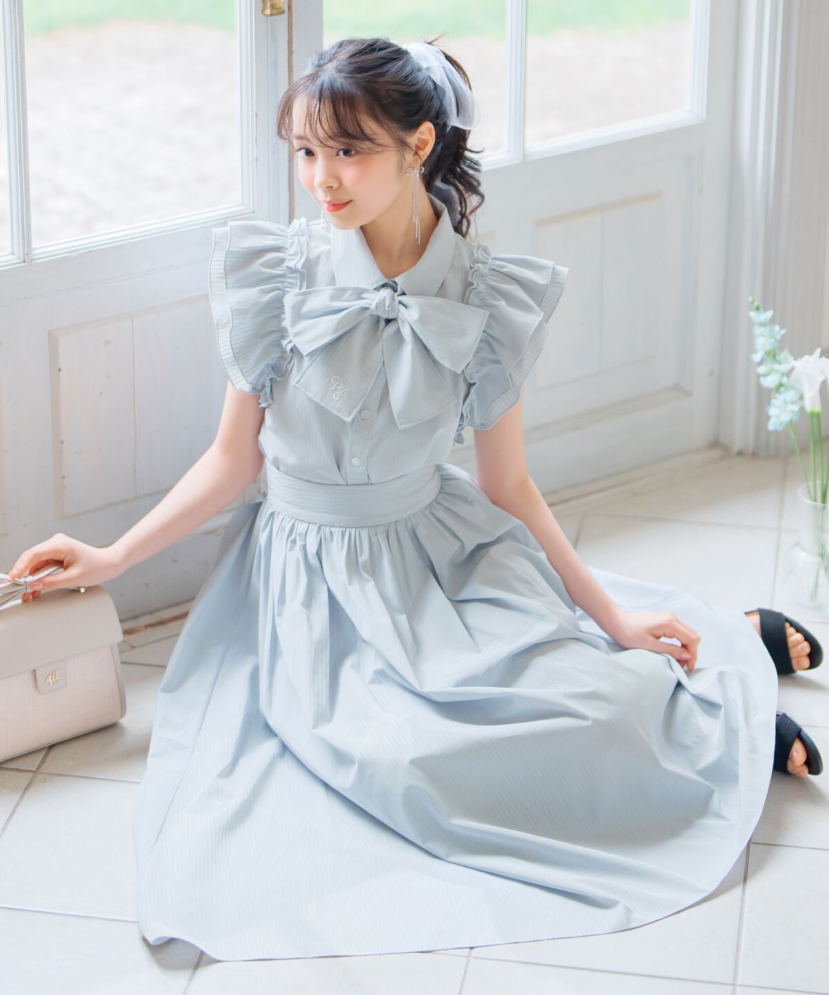 WILLSELECTION「刺繍入りボウタイストライプブラウス」|シャツ・ブラウス|