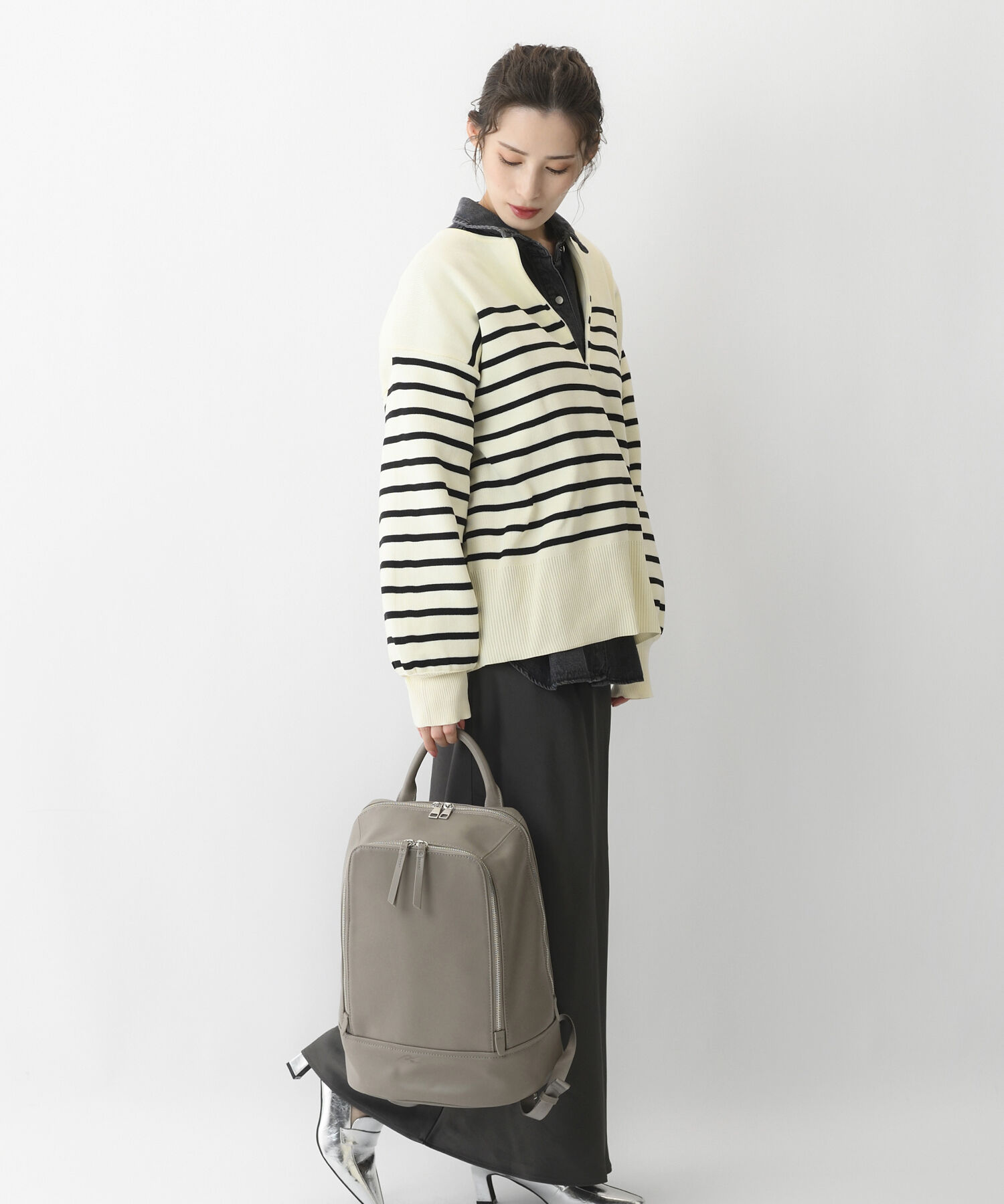 W&.Day/Night「W&.Day/Night ピルクエット レザーリュック A4サイズ 13.3インチPC収納 19011」|リュック|