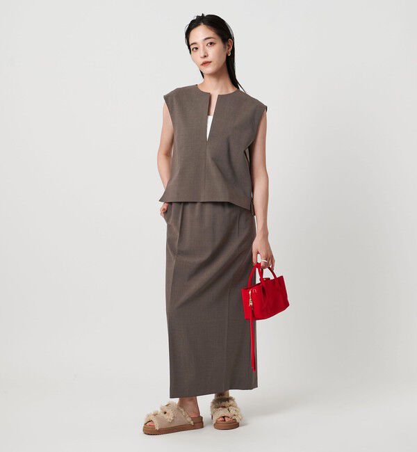 UNITED ARROWS「スリット ノーカラー ベスト ‐ウォッシャブル‐」|ベスト・ジレ|