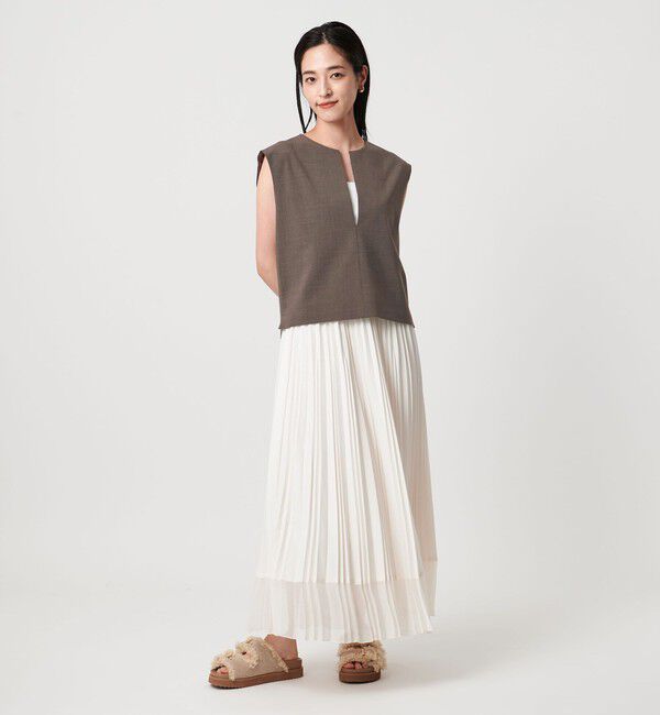 UNITED ARROWS「スリット ノーカラー ベスト ‐ウォッシャブル‐」|ベスト・ジレ|