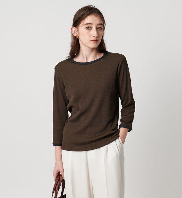 UNITED ARROWS「 リブ バイカラー パイピング カットソー」|Tシャツ・カットソー|