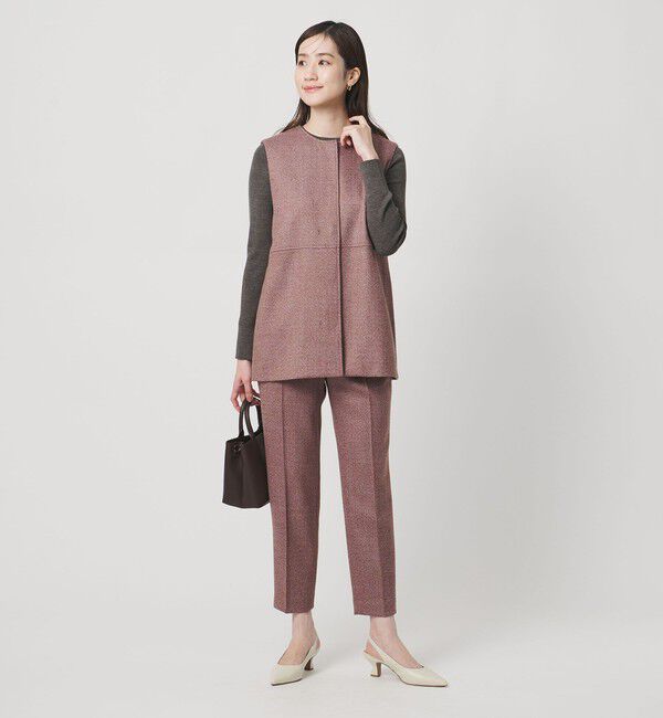 UNITED ARROWS「MOKU ３カラー ツイードライク スリムパンツ」|スラックス|