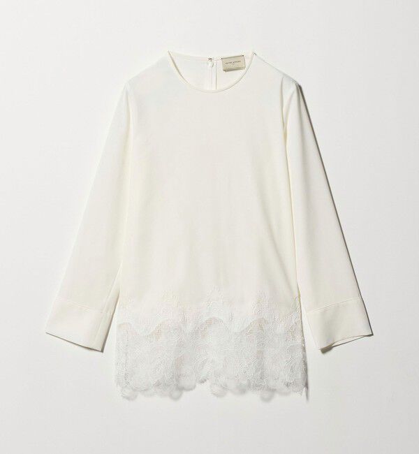 UNITED ARROWS「バックサテン レースコンビ ブラウス ‐ウォッシャブル‐」|シャツ・ブラウス|