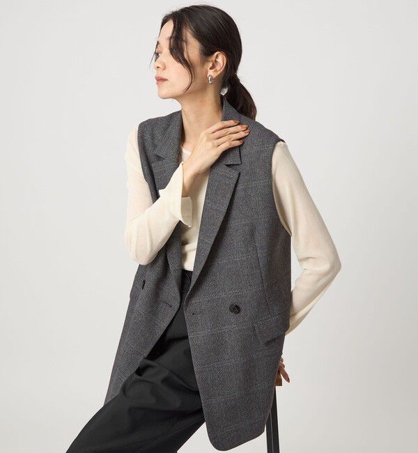 UNITED ARROWS green label relaxing「ツイードライク ジレ マシンウォッシャブル 帯電防止」|ベスト・ジレ|その他1